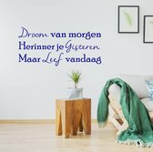 Muursticker Herinner Je Gisteren -  Donkerblauw -  160 x 76 cm  -  woonkamer  slaapkamer  nederlandse teksten  alle - Muursticker4Sale