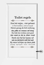 Toilet Regels -  Rood -  60 x 76 cm  -  toilet raam en deurstickers - toilet  alle - Muursticker4Sale