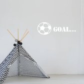 Muursticker Goal Met Bal -  Wit -  160 x 53 cm  -  baby en kinderkamer  alle - Muursticker4Sale