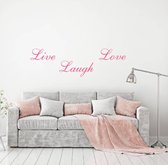 Muursticker Live Laugh Love - Roze - 120 x 35 cm - woonkamer slaapkamer engelse teksten