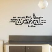 Muursticker Keuken - Zwart - 160 x 60 cm - keuken nederlandse teksten