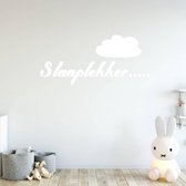 Muursticker Slaaplekker Met Wolk -  Wit -  160 x 74 cm  -  baby en kinderkamer  nederlandse teksten  alle - Muursticker4Sale