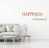 Muursticker Happiness Is Homemade -  Bruin -  80 x 24 cm  -  slaapkamer  engelse teksten  woonkamer  alle - Muursticker4Sale