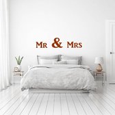 Muursticker Mr & Mrs -  Bruin -  80 x 18 cm  -  slaapkamer  alle - Muursticker4Sale