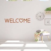 Muursticker Welcome -  Bruin -  160 x 25 cm  -  woonkamer  engelse teksten  alle - Muursticker4Sale