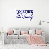 Muursticker Together We Make A Family - Donkerblauw - 80 x 47 cm - woonkamer engelse teksten