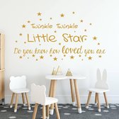 Twinkle Twinkle Little Star -  Goud -  160 x 86 cm  -  baby en kinderkamer  engelse teksten  alle - Muursticker4Sale