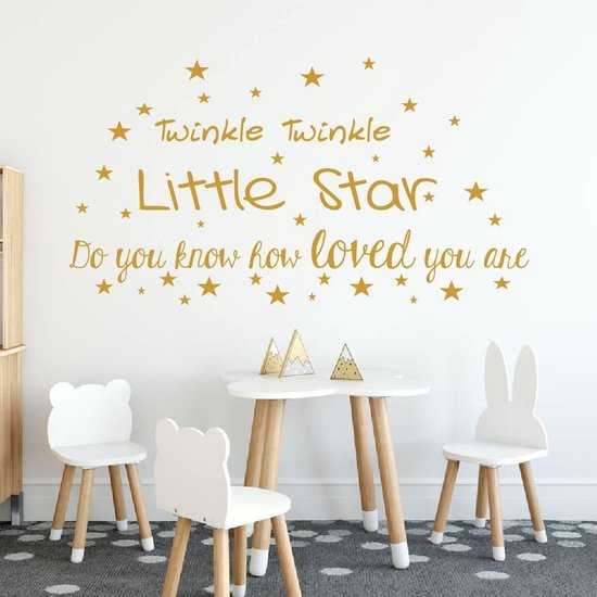 Twinkle Twinkle Little Star - Goud - 160 x 86 cm - baby en kinderkamer - teksten en gedichten baby en kinderkamer alle