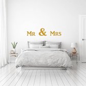 Muursticker Mr & Mrs -  Goud -  160 x 35 cm  -  slaapkamer  alle - Muursticker4Sale