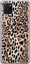 Samsung Note 10 Lite hoesje siliconen - Luipaard print bruin | Samsung Galaxy Note 10 Lite case | groen | TPU backcover transparant