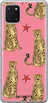 Samsung Note 10 Lite hoesje siliconen - The pink leopard | Samsung Galaxy Note 10 Lite case | Roze | TPU backcover transparant