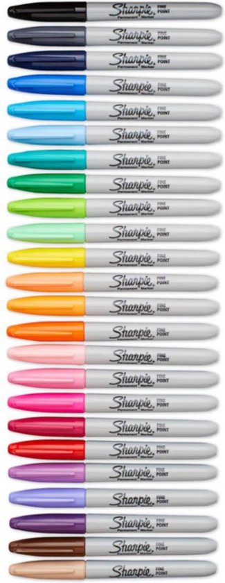 Sharpie Permanentmarkers - Viltstift - 0.9mm - Diverse kleuren - 28 stuks