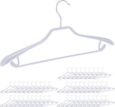 Relaxdays 50x kledinghanger jas - grijs - antislip - kleerhanger - jashanger - broekhanger