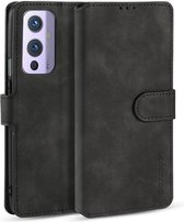 CaseMe - OnePlus 9 Hoesje - Met Magnetische Sluiting - Ming Serie - Leren Book Case - Zwart