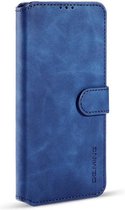 caseme - Hoesje geschikt voor Samsung Galaxy S21 FE - met magnetische sluiting - ming serie - leren book case - blauw