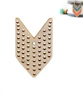 Houten hanger om te borduren chevron. Afmeting: 4 cm x 2.5 cm x 0.3 cm, 10 stuks