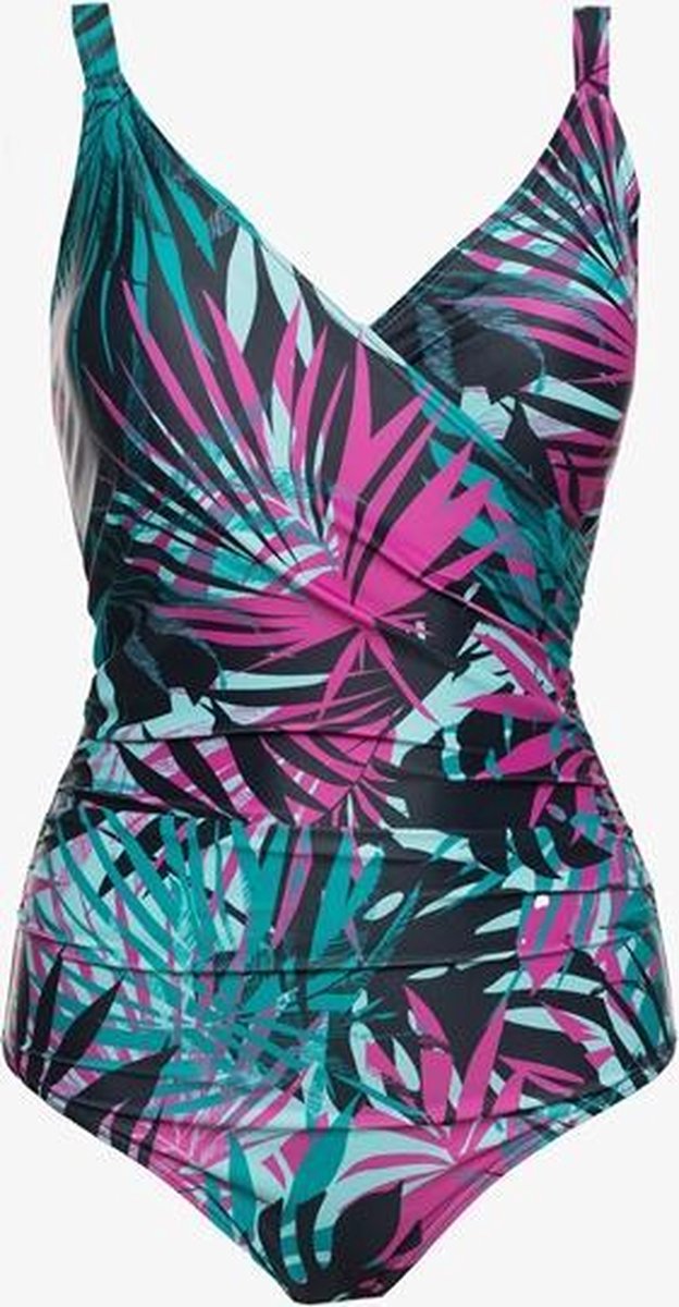 Osaga dames badpak met bloemenprint - Blauw - Maat L