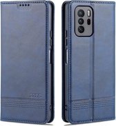 Voor Geschikt voor Xiaomi Redmi Note 10 Pro 5G AZNS Magnetische Kalf Textuur Horizontale Flip Leather Case met Kaartsleuven & Houder & Portemonnee (Donkerblauw)