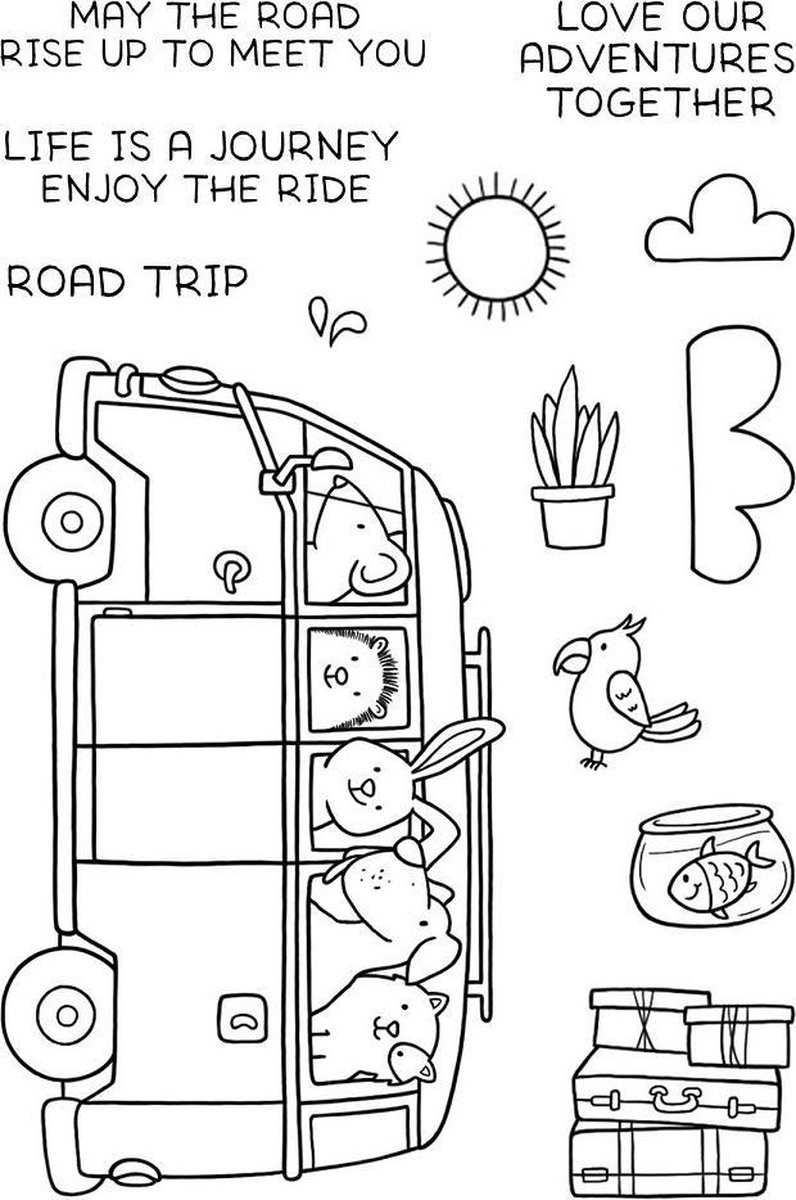 Road Trip Clear Stamps (JD089) (DISCONTINUED)