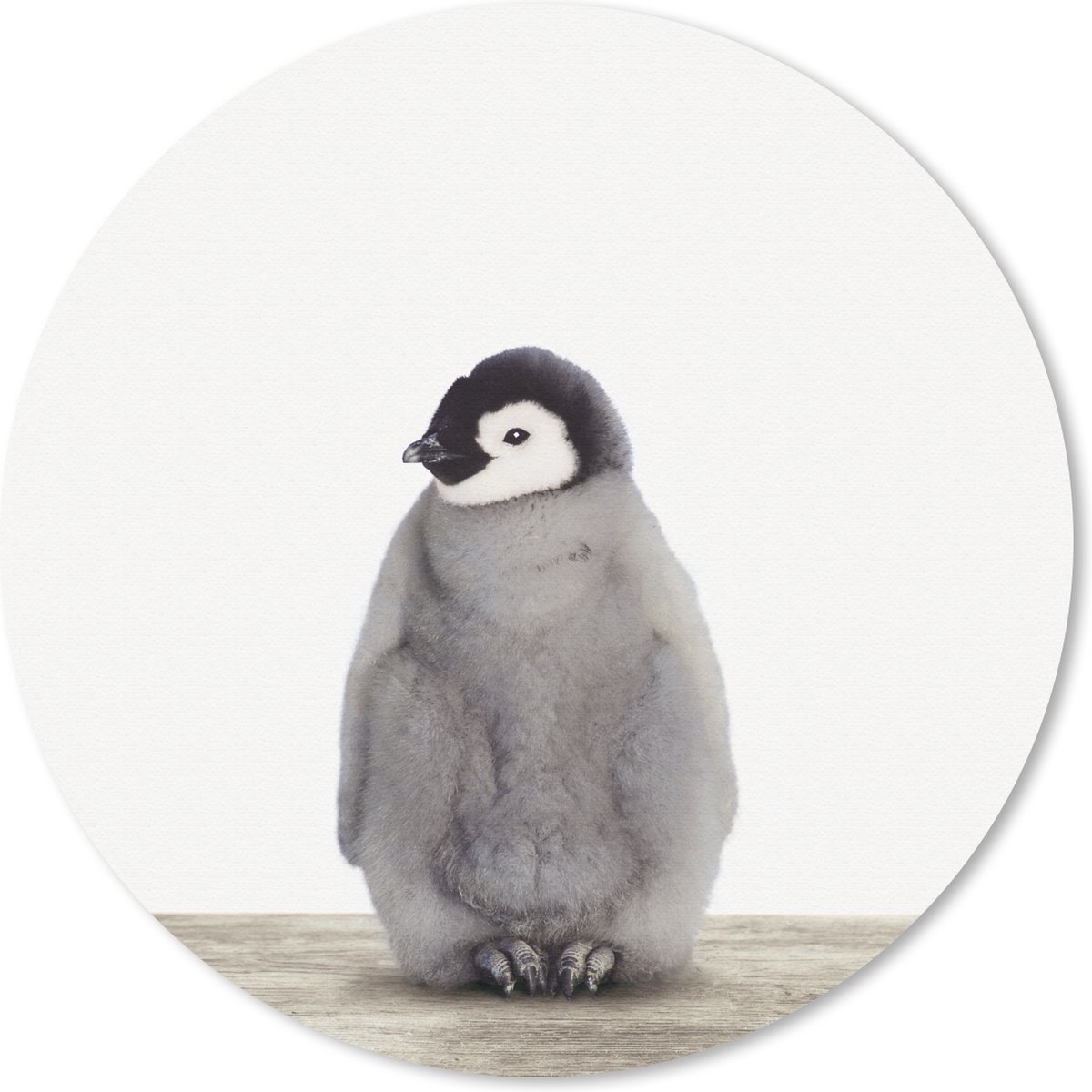 Muismat Animalprintshop - Baby Pinguïn dierenprint Muismat rond - 20x20 cm - Muismat met foto