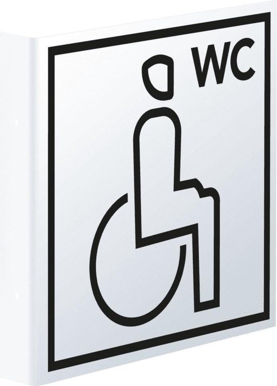 Pancarte WC handicapé - plastique - 150 x 150 mm | bol