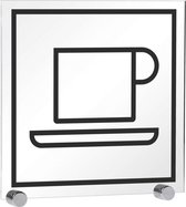 Plexiglas bord 'Cafetaria', 150 x 150 mm, incl. bevestiging