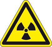 Waarschuwingsbord radioactieve stoffen - kunststof - W003 100 mm