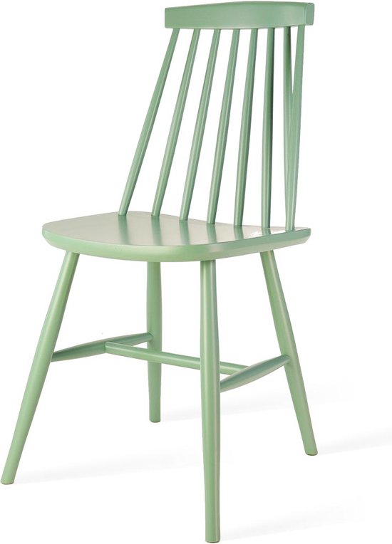 Fameg Filou Eetkamerstoel Lichtgroen - Houten Spijlenstoel - Zonder Armleuning - Scandinavisch