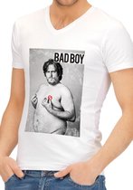 Shots S-Line Fun shirt Funny Shirts - Bad Boy M - wit,meerkleurig