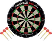 Dartbord set compleet van diameter 45.5 cm met 6x dartpijlen van 22 gram - Longfield professional - Darten