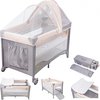 Moby System Campingbedje - Reisbedje baby - met matras commode bodemverhoger en Klamboe - inklapbare box