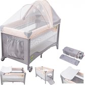 Moby System Campingbedje - Box - 0 tot 3 jaar - Klamboe - Reisbedje baby - met matras en commode