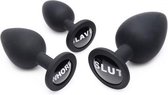 Dirty Words Silcone Anal Plug Set - Black