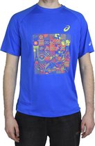 Asics Paris Technical SS Top 1 Tee 2011B178-401, Mannen, Blauw, T-shirt, maat: XL