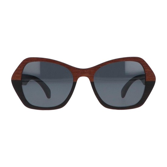 5one® Lucca XL 2-tone - Sapeli en ebony houten zonnebril voor dames van 5one® — afbeelding 4
