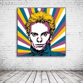 Pop Art Sting Canvas - 90 x 90 cm - Canvasprint - Op dennenhouten kader - Geprint Schilderij - Popart Wanddecoratie