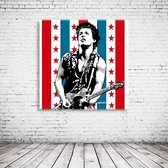 Bruce Springsteen Wall art Canvas - 80 x 80 cm - Canvasprint - Op dennenhouten kader - Geprint Schilderij - Popart Wanddecoratie