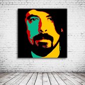 Pop Art Dave Grohl Canvas - 90 x 90 cm - Canvasprint - Op dennenhouten kader - Geprint Schilderij - Popart Wanddecoratie