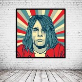 Pop Art Kurt Cobain Poster in lijst - 95 x 95 cm Fotopapier Mat 180 gr Framed - Popart Wanddecoratie