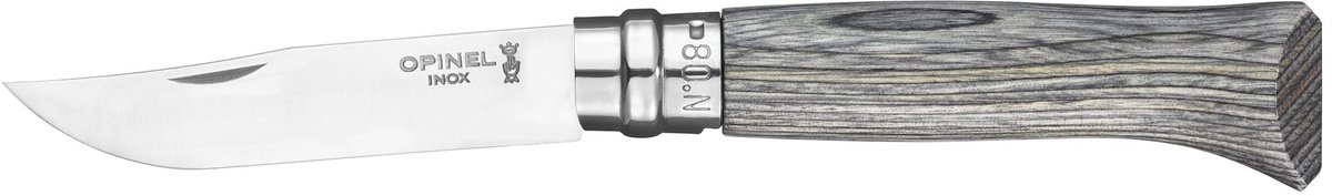 Opinel Zakmes N°08, Laminated Birch, Grijs