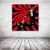 Pop Art Reservoir Dogs Scene Canvas - 100 x 100 cm - Canvasprint - Op dennenhouten kader - Geprint Schilderij - Popart Wanddecoratie