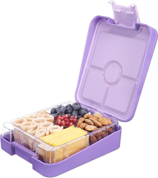 Navaris bento box - Lunchbox met 4 compartimenten - Broodtrommel met  variabele vakjes... | bol.com