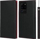 Voor Samsung Galaxy S20 Ultra Litchi Textuur Horizontale Flip Top Layer Koeienhuid Lederen Case met Houder & Kaartsleuven & Portemonnee & Riem & Draad Winder (Zwart)