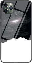 Sterrenhemel geschilderd gehard glas TPU schokbestendig beschermhoes voor iPhone 12 Pro Max (Universe Starry Sky)