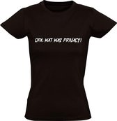 Opa wat was privacy? Dames t-shirt |vroeger | cia | informatie | afluisteren| aftappen | Zwart
