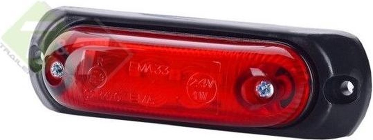 Zijmarkeringslamp voor de aanhanger, Contourverlichting LED, Rood, 12/24 Volt, Horpol