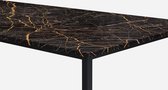 Marmeren Eettafel - Port Laurent Zwart Goud (U-poot) - 200 x 80 cm  - Gepolijst