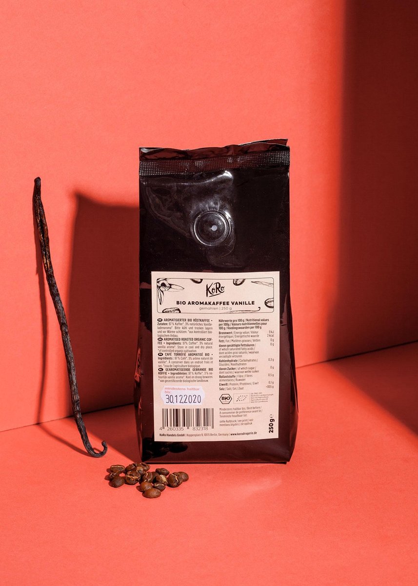 Goedkoopste KoRo | Bio koffie met vanillearoma 250 g