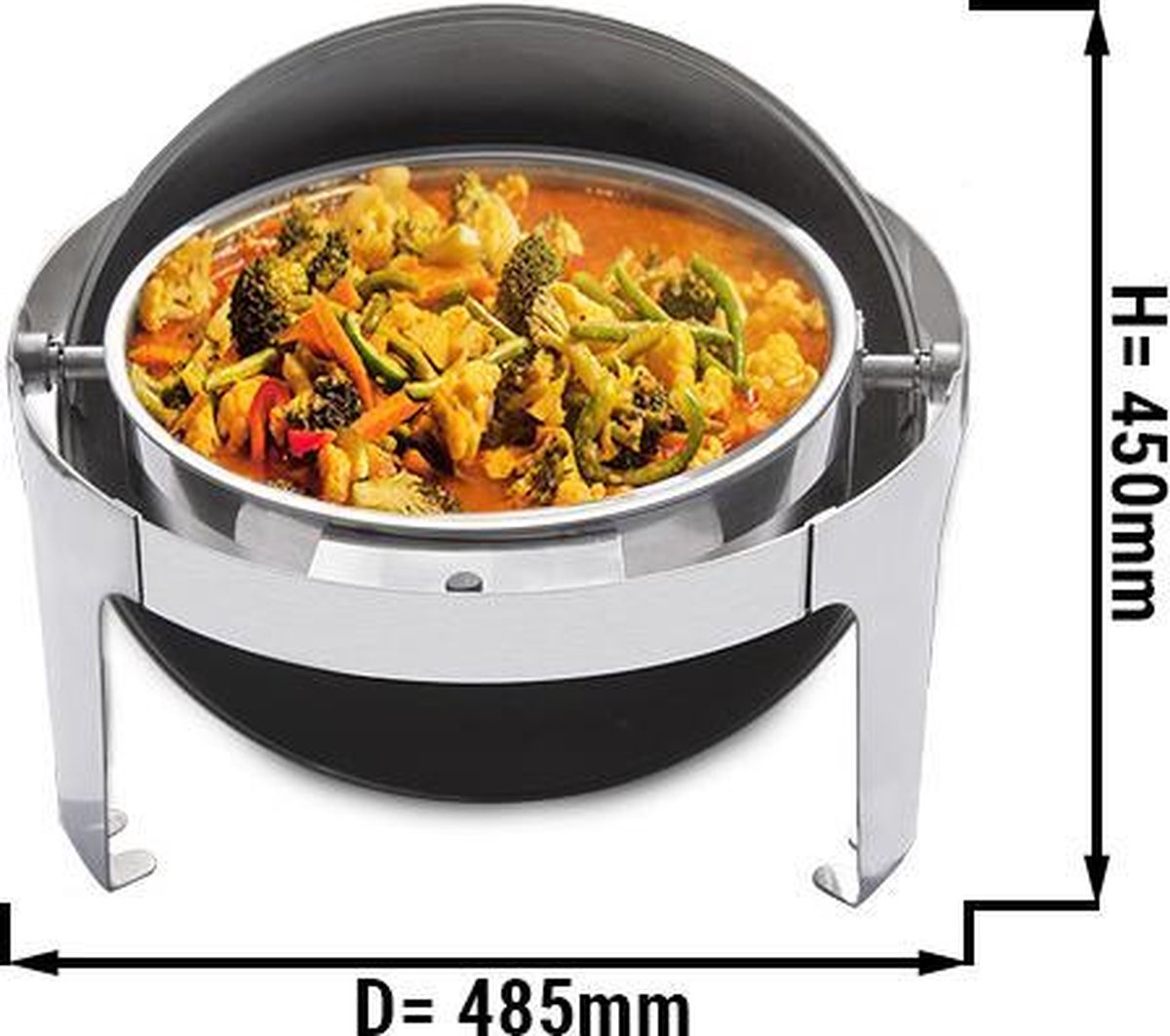 Chafing Dish Rond Met Oprolbaar Afdekscherm Ggm Gastro