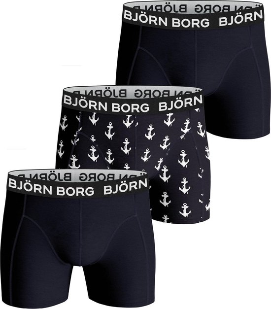 smokkel Onvoorziene omstandigheden Milieuvriendelijk Björn Borg 3-pack boxershorts Anchor Cotton Stretch - blauw | bol.com